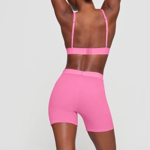 RARE skims sugar pink cotton rib boxer shorts - Picture 3 of 6